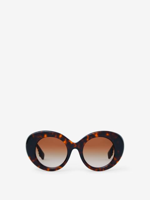 Burberry Monogram Motif Oversized Round Frame Sunglasses
