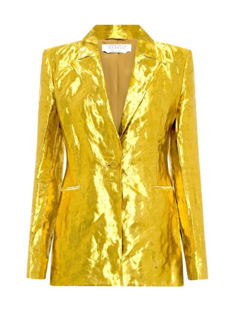 GABRIELA HEARST Mick Blazer in Gold Metallic Silk