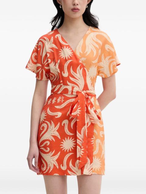 Never Fully Dressed abstract-print wrap mini dress