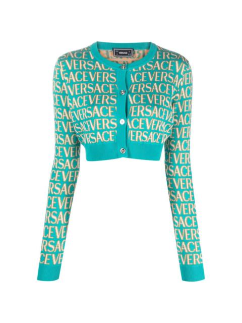 VERSACE Allover-intarsia cropped cardigan