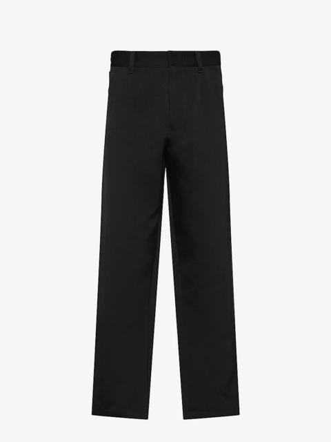 Prada Wide-leg regular-fit cotton and silk trousers