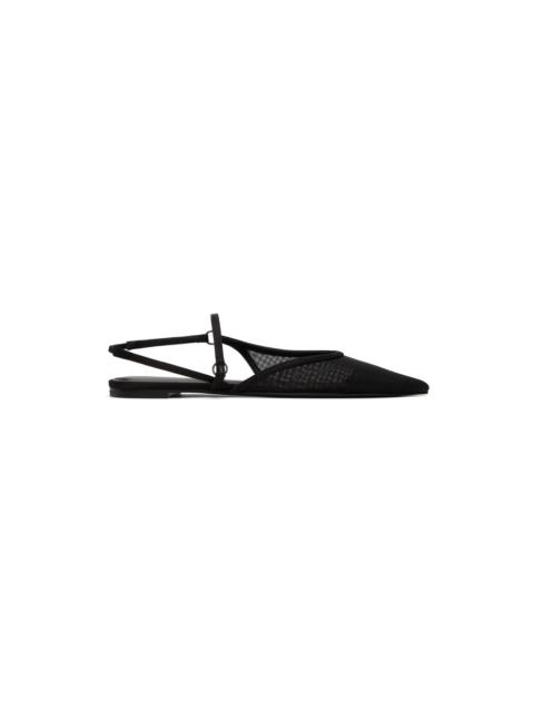 NENSI DOJAKA Black Slingback Tulle Sandals