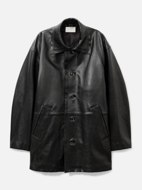 YOKE SHEEP LEATHER CUT OFF CAR COAT