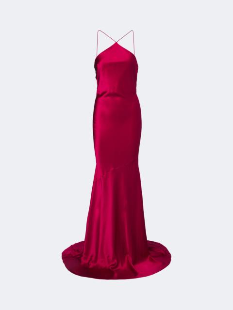 ALEX PERRY Halterneck silk satin gown