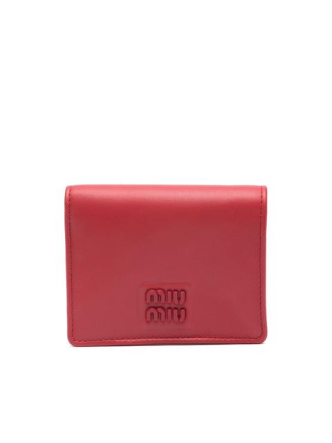 Miu Miu logo-plaque leather wallet