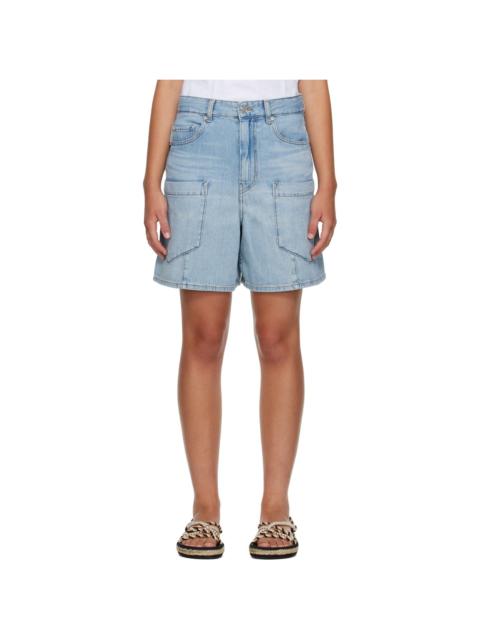 GANNI Blue Lightweight Denim Baggy Cargo Shorts