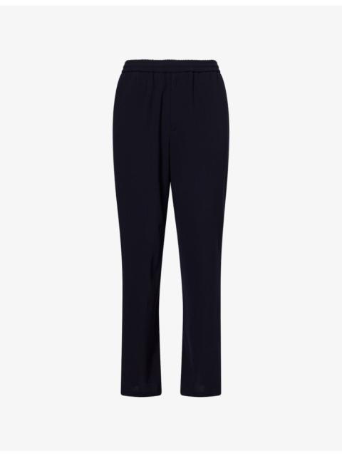 GIORGIO ARMANI Drawstring Straight-Leg Wool Trousers