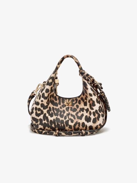 GANNI MINI HOBO GRAINED IN LEOPARD