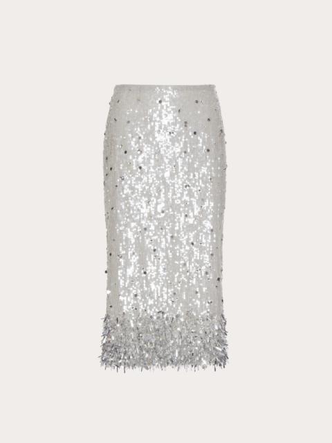 Valentino TULLE ILLUSIONE EMBROIDERED SKIRT