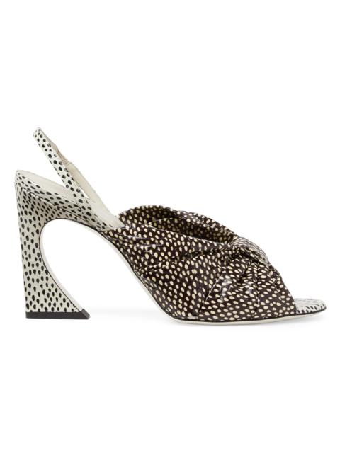 FENDI Women's Arco 95MM Leather Slingback Pumps - Praline Blue Ice Bianco