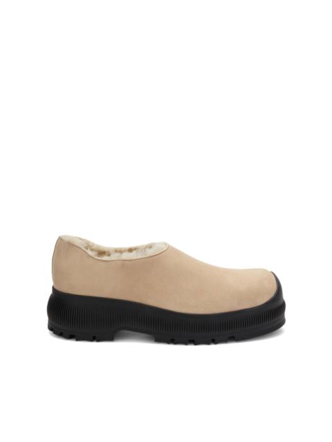 Jil Sander shearling-lined suede loafers