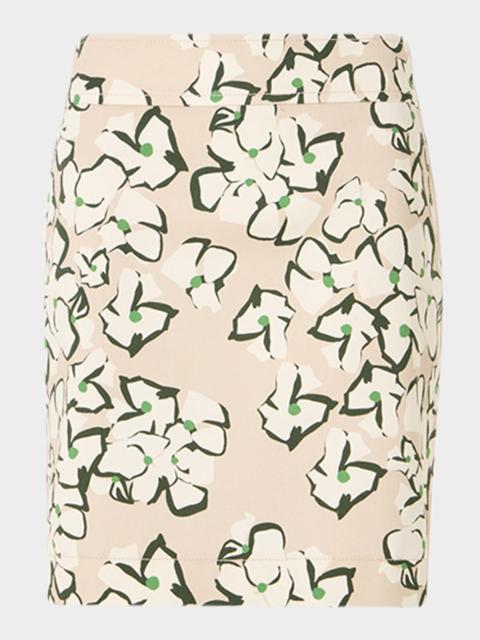 AKRIS Floral Stretch Denim Mini Skirt