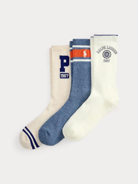 Polo Ralph Lauren Logo Ribbed Crew Sock 3-Pack