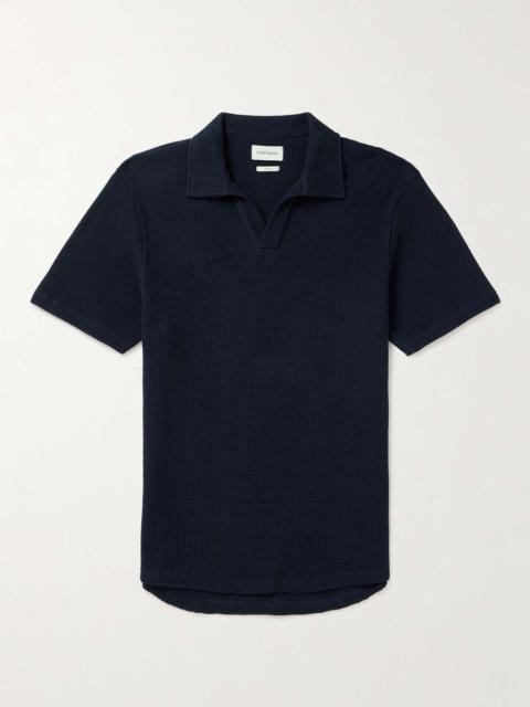 Oliver Spencer Austell Waffle-Knit Organic Cotton-Blend Polo Shirt