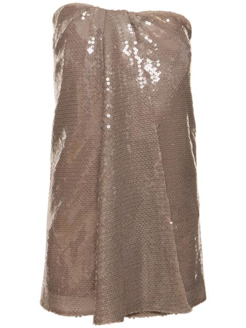 Mirai sequined strapless mini dress