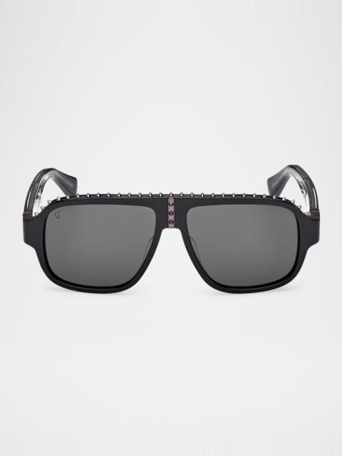 Christian Louboutin LB0005W Spiked Aviator Sunglasses