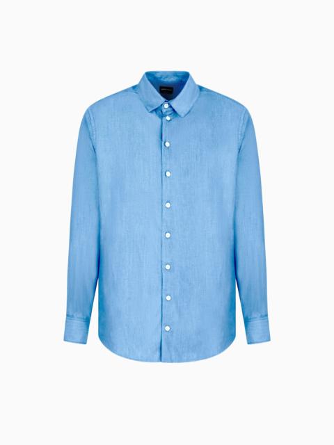 GIORGIO ARMANI REGULAR-FIT SHIRT IN COTTON DENIM
