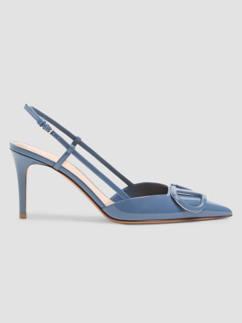 Valentino Women's VLogo Signature 80MM Patent Leather Slingback Pumps - Azure