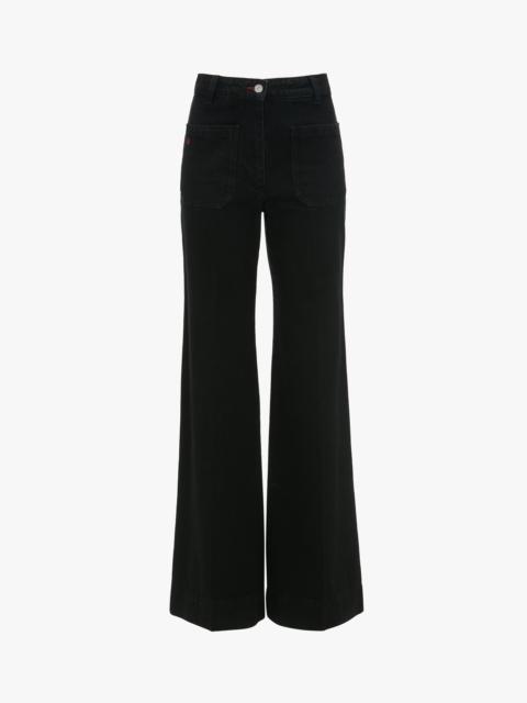 Victoria Beckham Alina High Waisted Stretch Jean In Washed Black