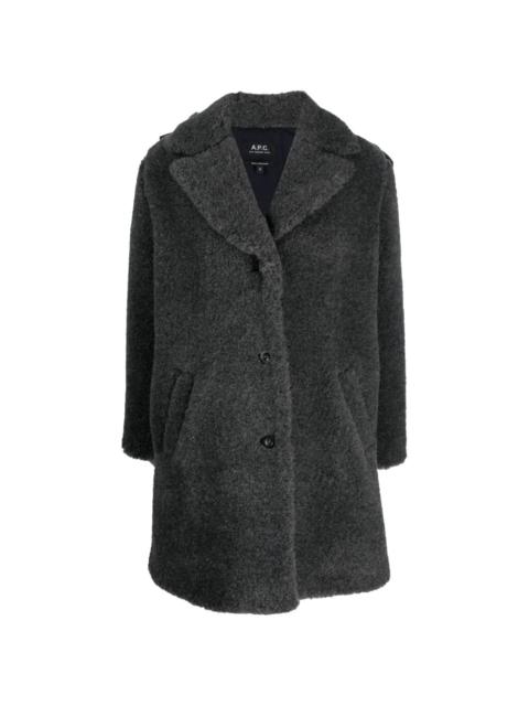 A.P.C. Nicolette brushed single-breasted coat