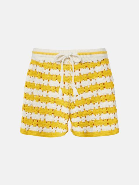THE UPSIDE Goldie Malik cotton crochet shorts
