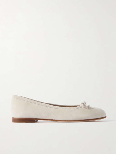 Manolo Blahnik Veralli bow-detailed suede ballet flats