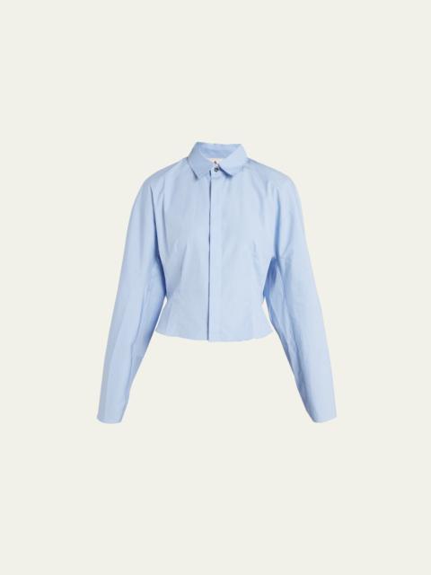 Marni Button-Front Shirt with Gathered Back