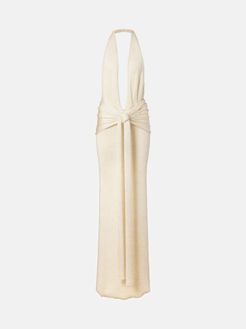AYA MUSE Sereia sequined halterneck gown