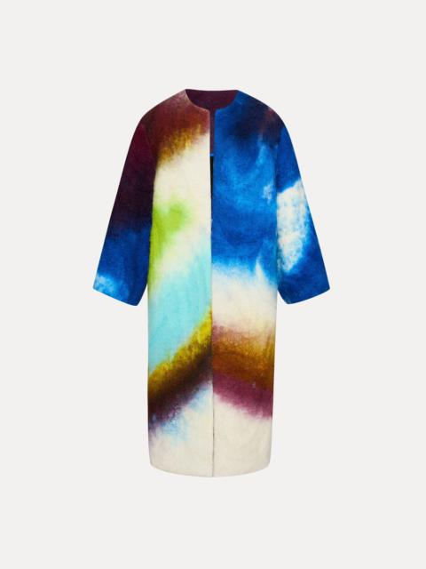 Oscar de la Renta ABSTRACT WATERCOLOR COAT