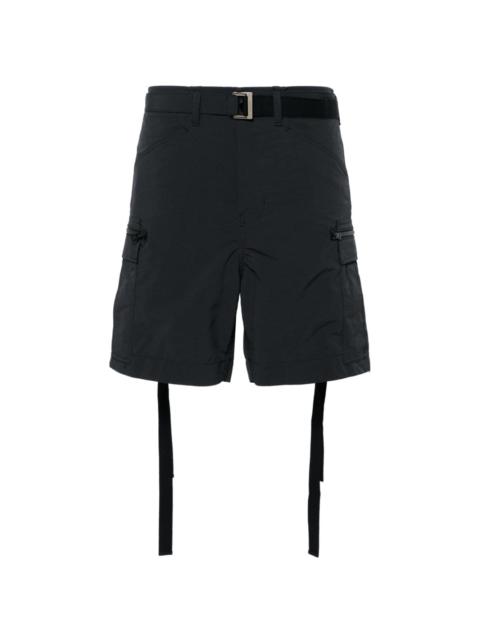 sacai strap-detailing belted cargo shorts