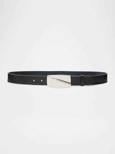 Ralph Lauren Engraved Buckle Leather Belt