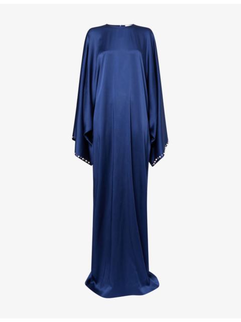 Stella McCartney Pearl-Embellished Satin Maxi Dress