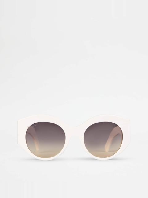 Tod's ROUNDED SUNGLASSES - WHITE