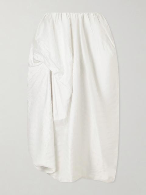 Erdem Draped Metallic Cotton-blend Midi Skirt