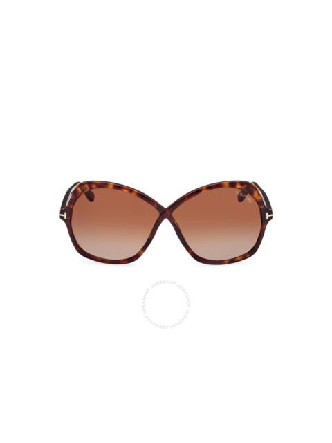 TOM FORD Tom Ford Rosemin Gradient Brown Butterfly Ladies Sunglasses FT1013 52F 64