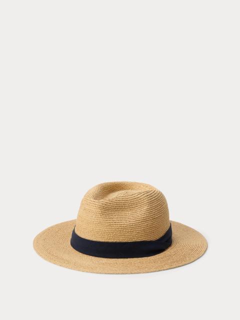Polo Ralph Lauren Poplin-Trim Raffia Fedora