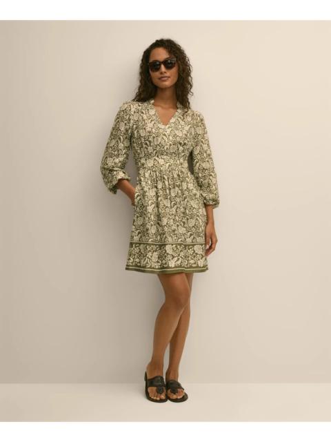 Brooks Brothers Linen Blend Floral Print Dress