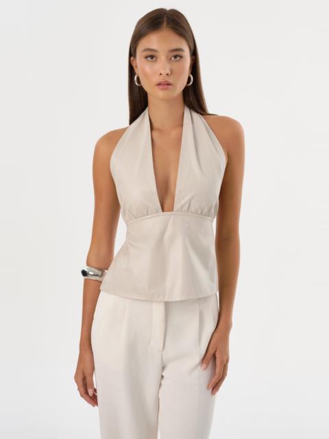 LAMARQUE BETHANY | Leather Halter Top