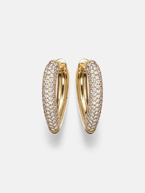 ENGELBERT Drop Link Medium 18kt gold earrings with diamonds