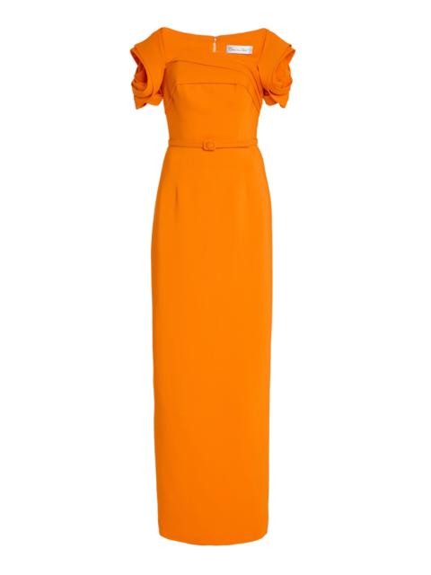 Oscar de la Renta Stretch-Cady Column Gown orange