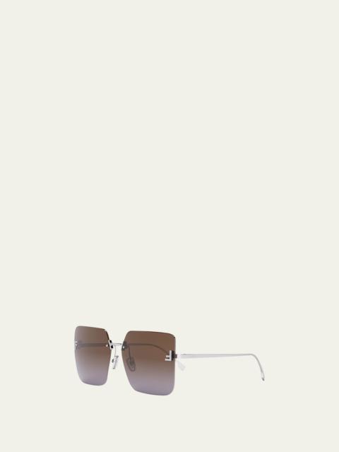 F Monogram Rimless Metal Butterfly Sunglasses