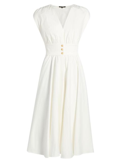 KOBI HALPERIN Women's Rose Draped Button-Front Midi-Dress - White