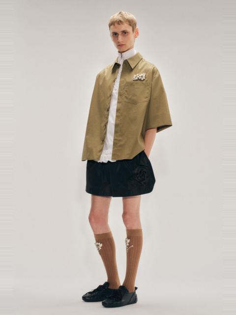Simone Rocha Embellished Boxy Pen Pocket Shirt