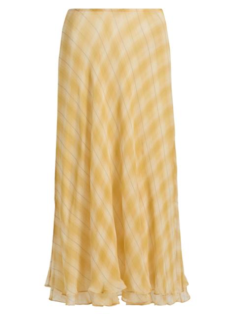 RONNY KOBO Women's Morrigan Shadow Plaid A-Line Maxi Skirt - Yellow Plaid