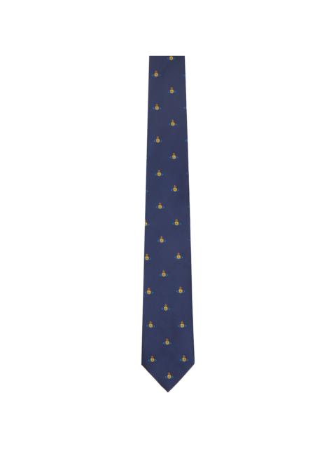 Vivienne Westwood Navy 8.5cm Orb Tie