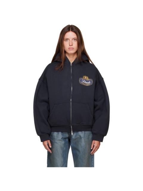 Rhude Black 'Rhude Safari Crest' Zip-Up Hoodie