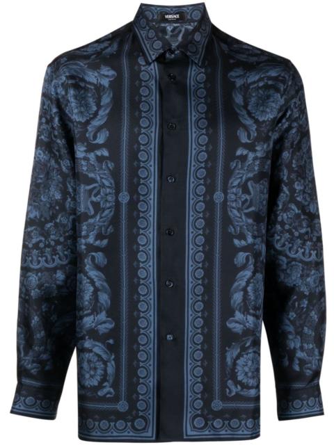 VERSACE all-over Barroco print silk shirt