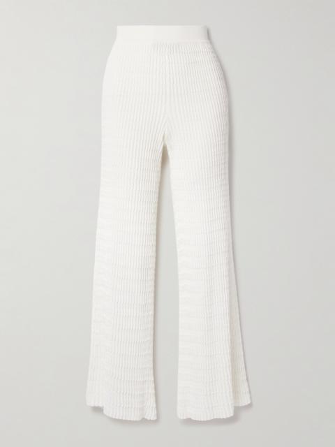 Loro Piana Ribbed Cotton Wide-leg Pants