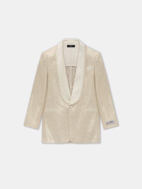 AMIRI SEQUIN BOUCLE SHAWL BLAZER