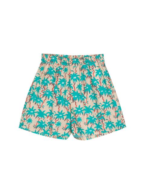 graphic-print cotton shorts